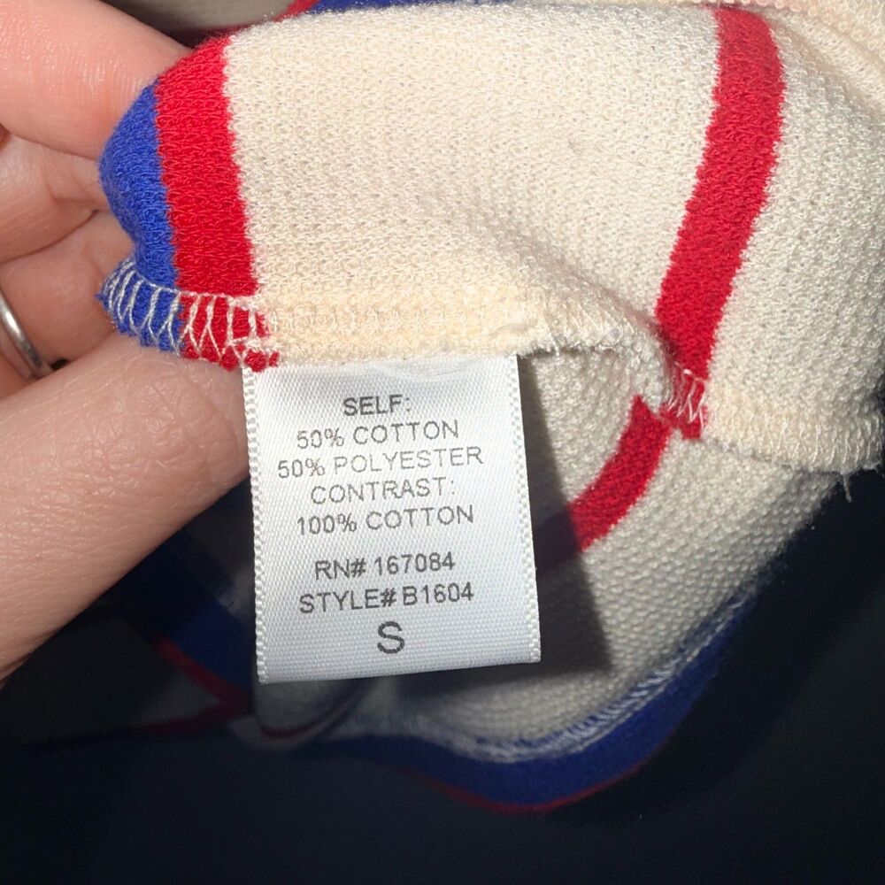 Tuckernuck Pomander Place Bradley Striped Knit Polo Dress - Cream/Red/Blue S - Picture 7 of 7